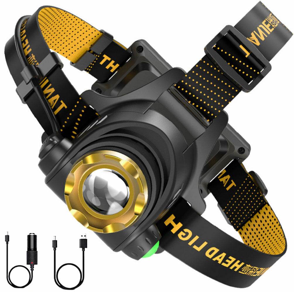 LED Headlamp Rechargeable Head Torch Zoom Headlight Lamp Powerful Flashlight Fishling Driving Camping Light With 3 Modes Work Light