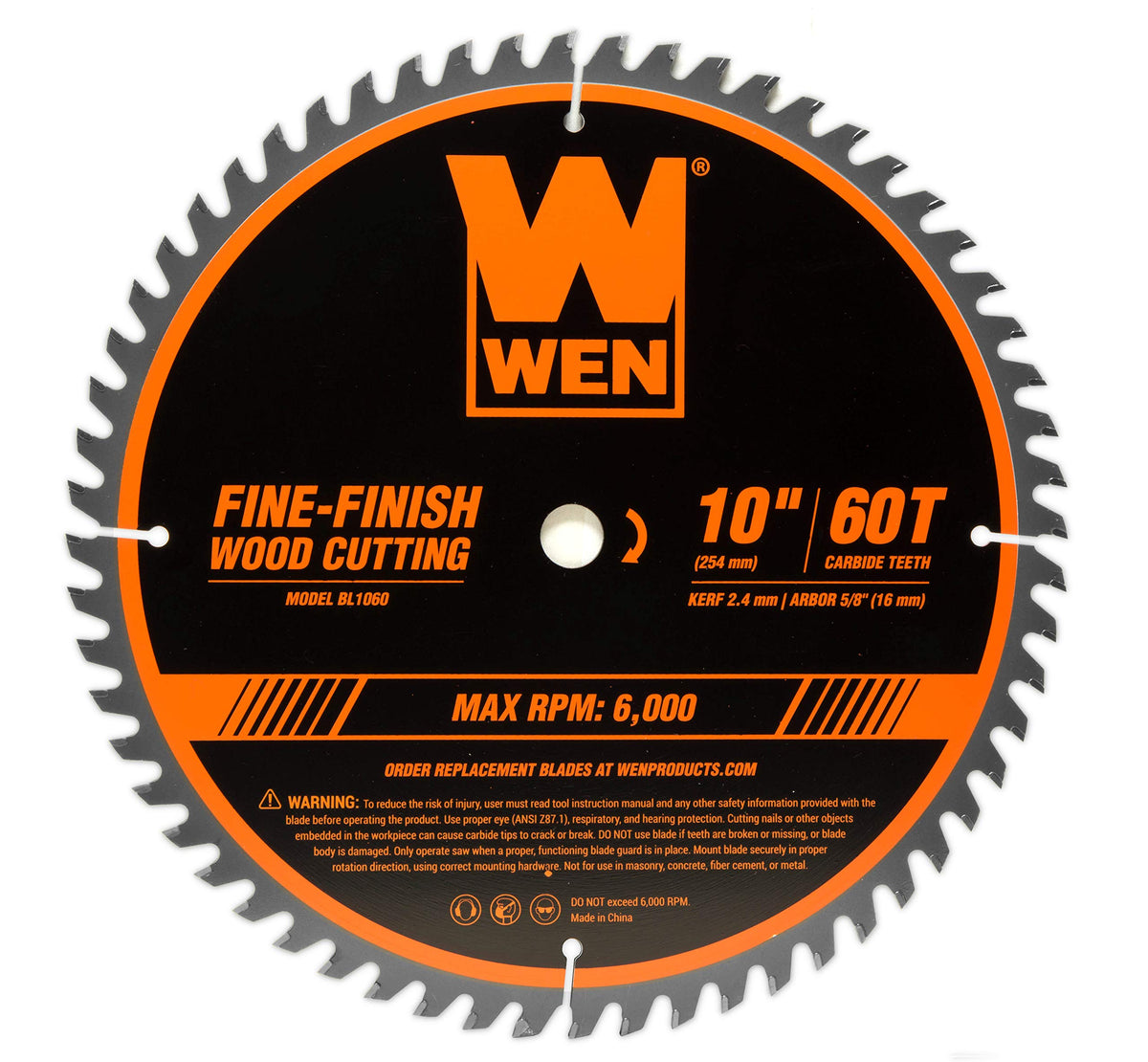 WEN BL1060 10-Inch 60-Tooth Fine-Finish Professional Woodworking Saw Blade for Miter Saws and Table Saws, Silver,Pack of one 🍁 All In One Marketplace Canada