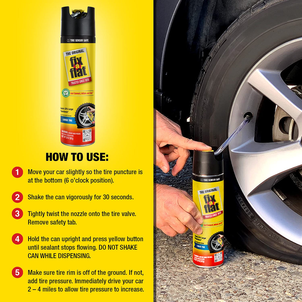 Fix-A-Flat 29226 Large Aerosol Tire Inflator, 567g, 1 🍁 All In One Marketplace Canada
