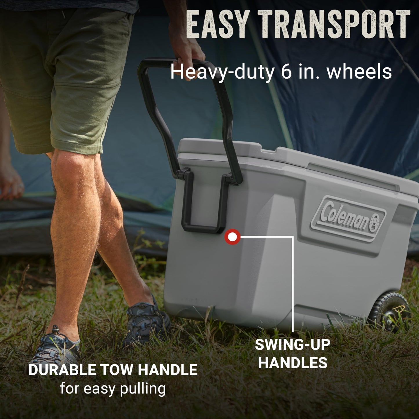 Coleman Classic Series 62-Qt Insulated Portable Cooler w/Heavy Duty Wheels, 58L Leak-Proof Wheeled Cooler w/ 101 Can Capacity, Keeps Ice for up to 5 Days, Great for Beach, Camping, Sports 🍁 All In One Marketplace Canada
