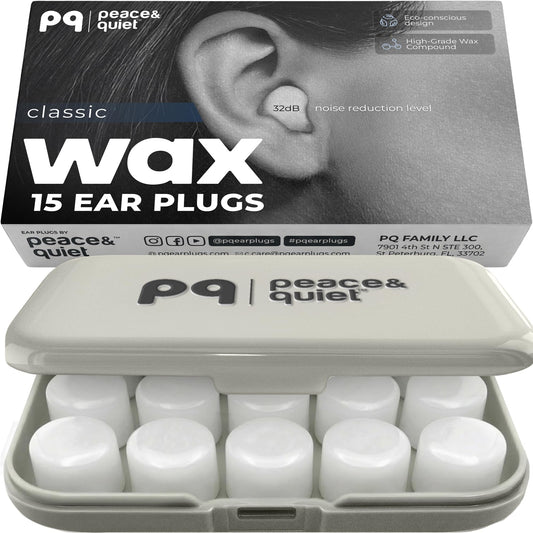 PQ Wax Ear Plugs for Sleep - 15 Silicone Wax Earplugs for Sleeping and Swimming, Gel Ear Plugs for Noise Cancelling & Ear Protection, Sleeping Earplugs with Sound Blocking Level of 32 Db (15 Pillows) 🍁 All In One Marketplace Canada