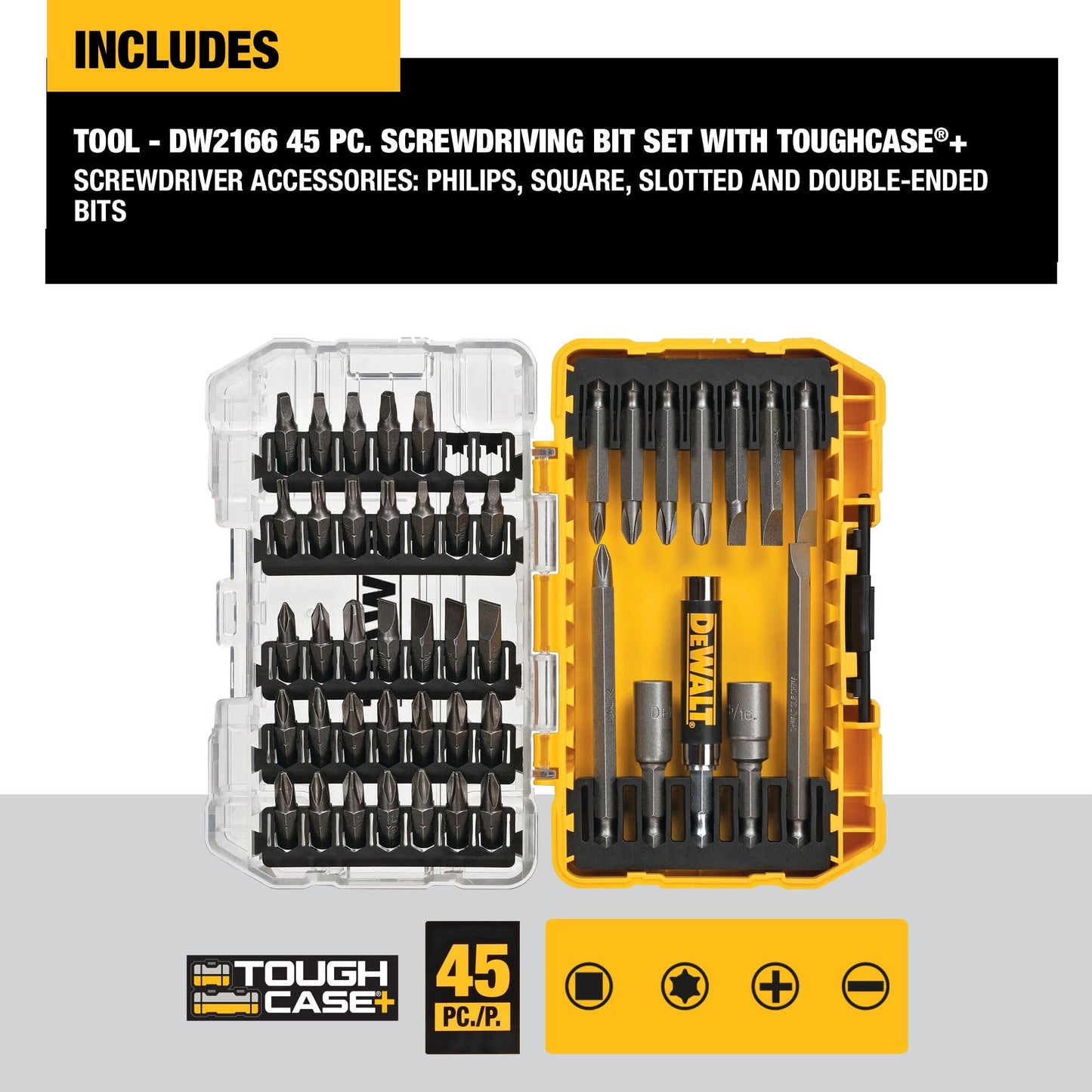 DEWALT Screwdriver Bit Set with Tough Case, 45-Piece (DW2166) 🍁 All In One Marketplace Canada
