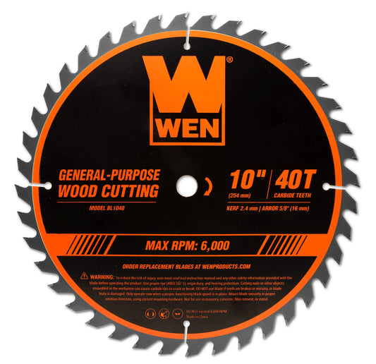 Wen BL1040 10-Inch 40-Tooth Carbide-Tipped Professional Woodworking Saw Blade for Miter Saws and Table Saws 🍁 All In One Marketplace Canada