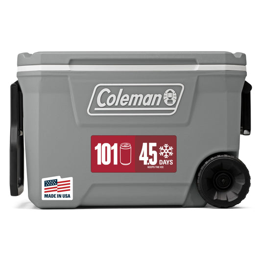 Coleman Classic Series 62-Qt Insulated Portable Cooler w/Heavy Duty Wheels, 58L Leak-Proof Wheeled Cooler w/ 101 Can Capacity, Keeps Ice for up to 5 Days, Great for Beach, Camping, Sports 🍁 All In One Marketplace Canada