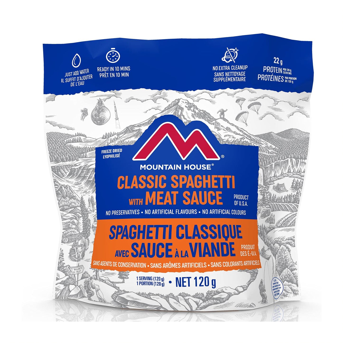 Mountain House Spaghetti with Meat Sauce Pouch| Freeze Dried Backpacking & Camping Food | Survival & Emergency Food | Entree Meal | Easy to Prepare | Delicious and Nutritious | Single Pouch 🍁 All In One Marketplace Canada