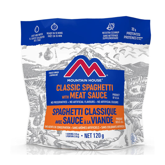 Mountain House Spaghetti with Meat Sauce Pouch| Freeze Dried Backpacking & Camping Food | Survival & Emergency Food | Entree Meal | Easy to Prepare | Delicious and Nutritious | Single Pouch 🍁 All In One Marketplace Canada