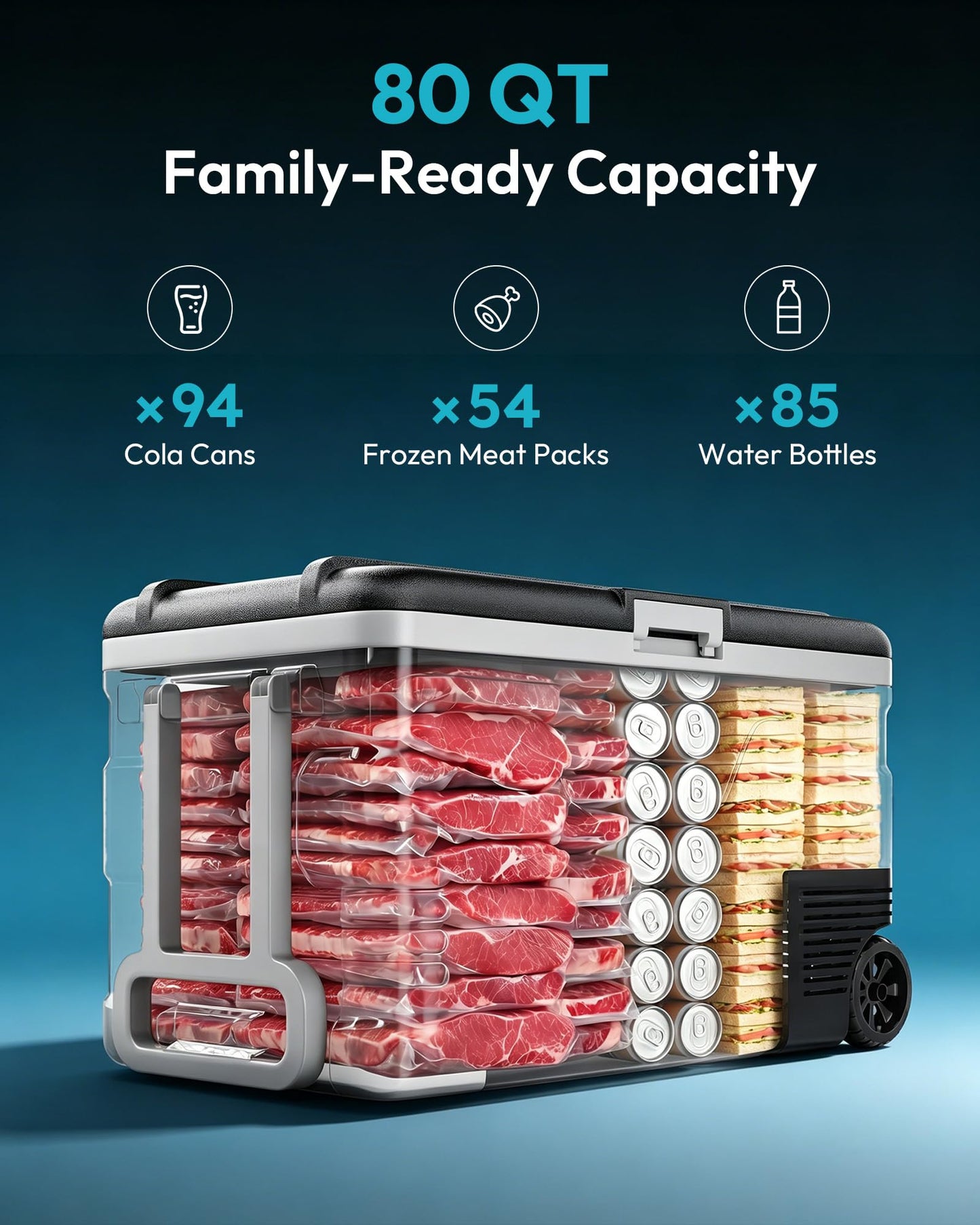 EUHOMY 12 Volt Refrigerator, 80QT(75L) 12V Fridge, Electric Cooler APP Control, Car Fridge 12/24V DC 110-240V AC, Car Refrigerator 0℉~68℉, 12 Volt Cooler for Camping, Trip, Truck, Boating, Outdoor 🍁 All In One Marketplace Canada