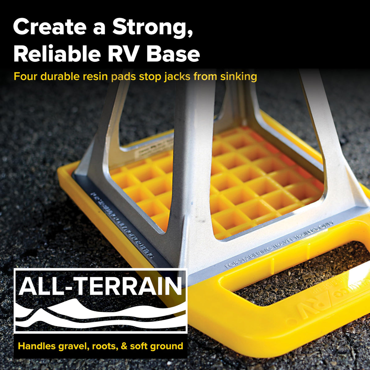Camco RV Stabilizing Jack Pads, Helps Prevent Jacks from Sinking, 6.5 Inch x 6.5 Inch Pad - 4 Pack (44595), Yellow 🍁 All In One Marketplace Canada