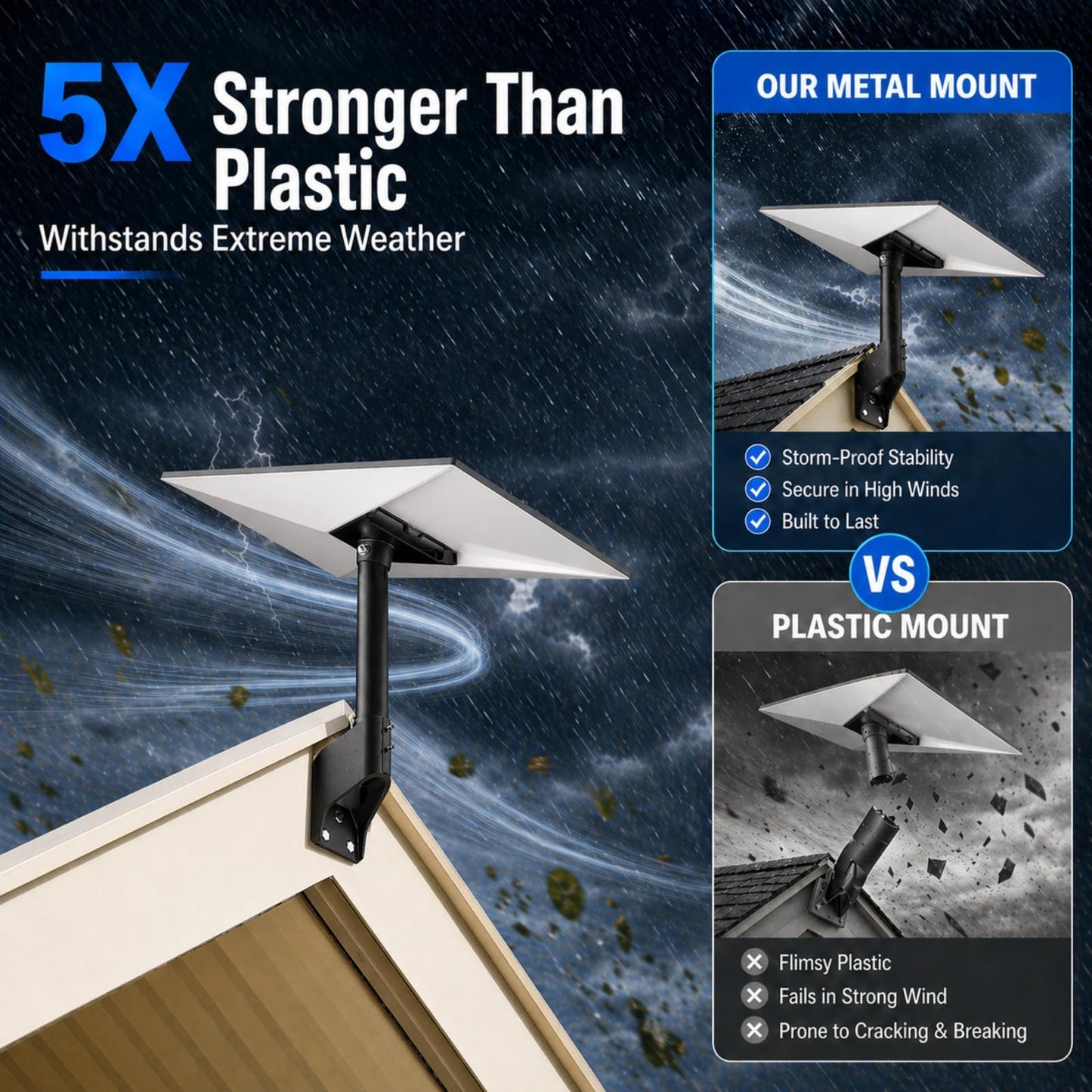 Gen 3 Mount for Starlink, 360° Adjustable Standard 4/4X Dish Wall Mount with Aluminum Adapter, Rust-Resistant Roof and Eave Mounting Kit for Outdoor Use 🍁 All In One Marketplace Canada