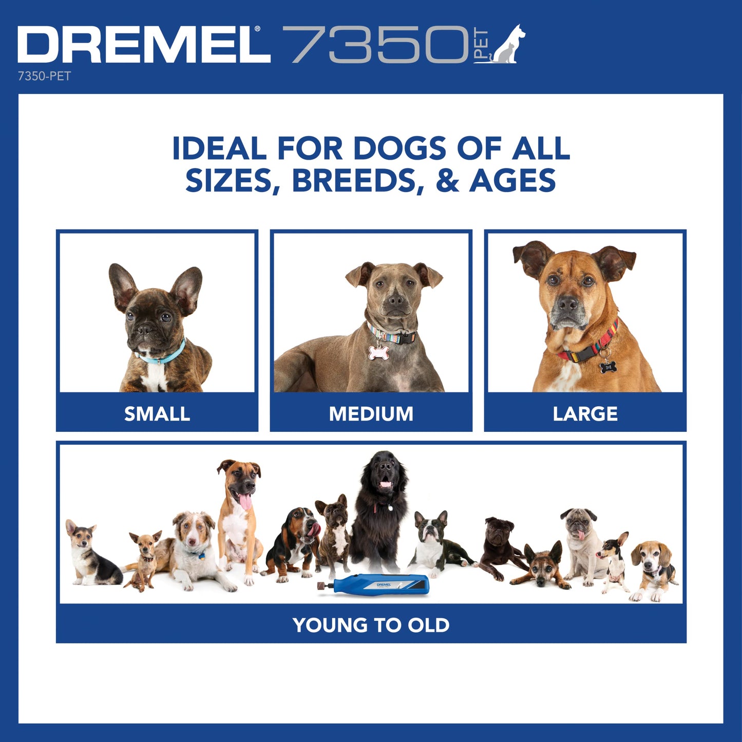 Dremel 7350-PET 4V Pet & Dog Nail Grinder, Easy-to-Use & Safe Nail Trimmer, Professional Pet Grooming Kit - Works on Large, Medium, Small Dogs & Cats 🍁 All In One Marketplace Canada