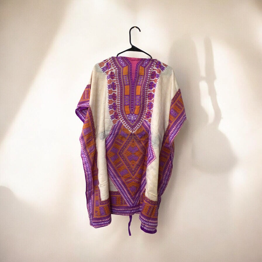 Pink and Orange Printed Kaftan for Women