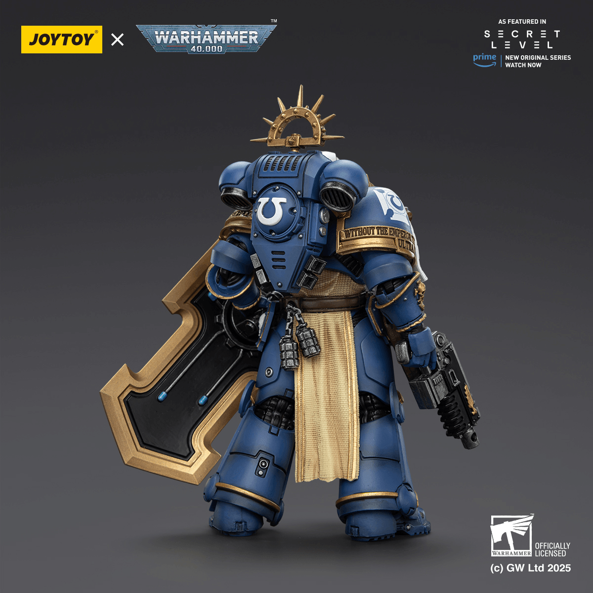 JOYTOY - Ultramarines Levantus with Power Sword, Stormshield and Bolt Pistol