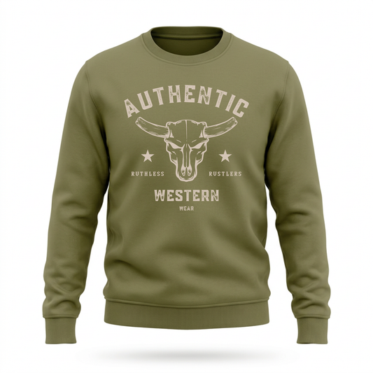 AUTHENTIC WESTERN SWEATSHIRT | Army green