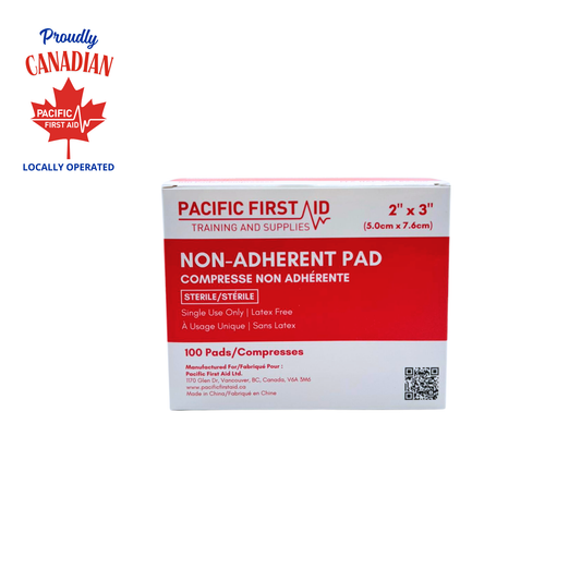 Non-Adherent Pads – Sterile, Latex-Free (2" x 3" & 3" x 4") – Box of 100