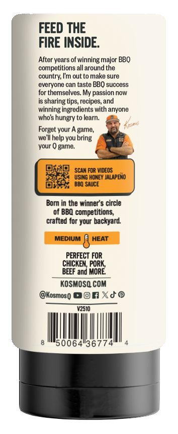 Kosmos Q Honey Jalapeno BBQ Sauce 21oz
