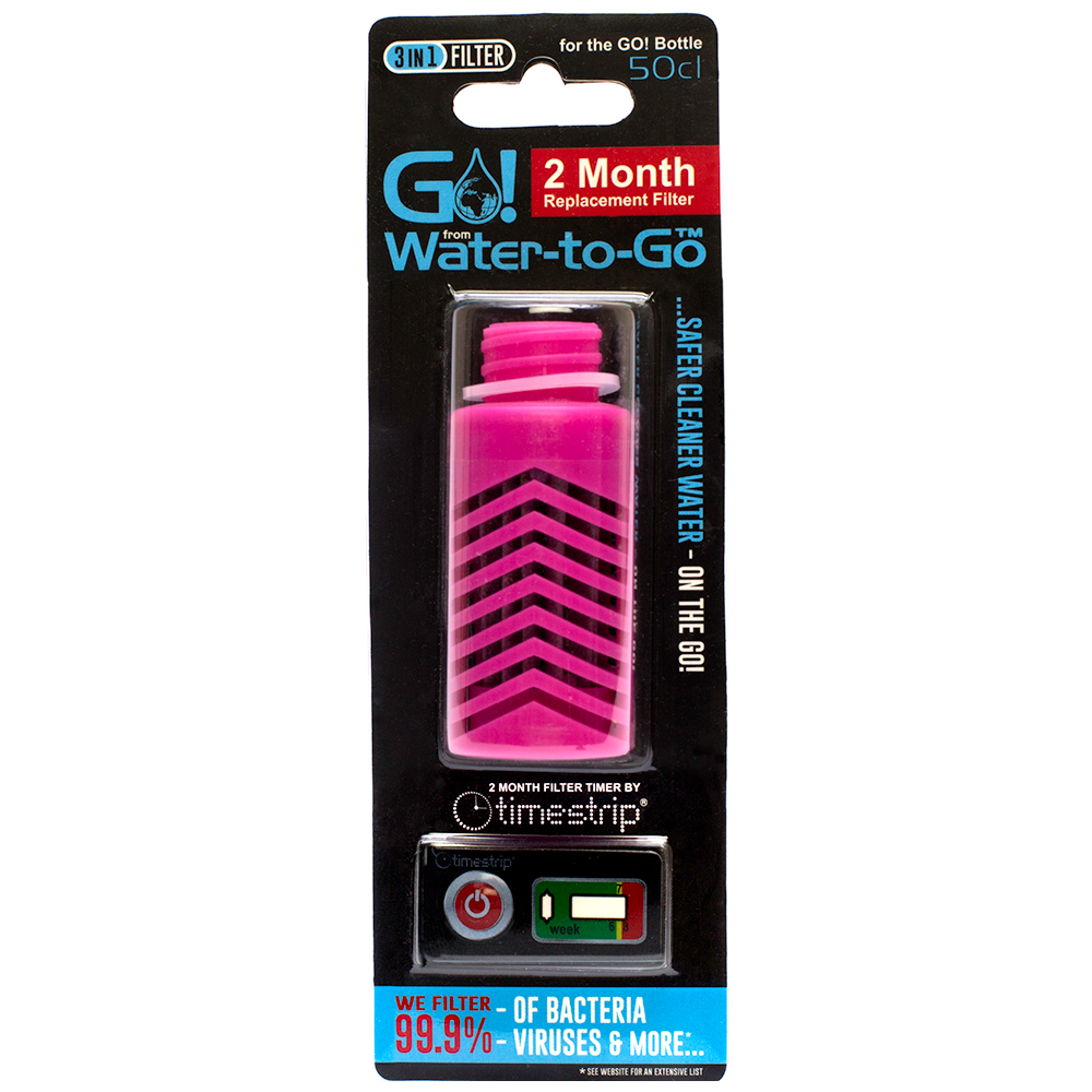 Water-to-Go Replacement Filters for 500 mL / 50 Cls Bottles | Removes Water Borne Viruses!