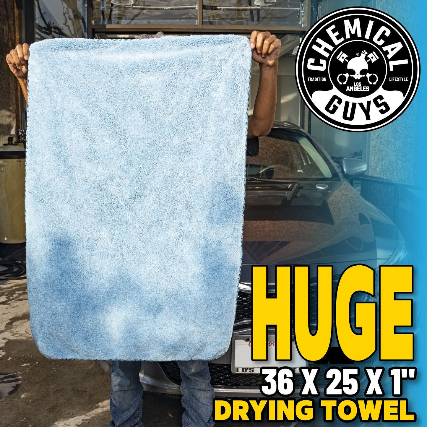Chemical Guys Woolly Mammoth Microfiber Towel (36" x 25") Cars, Trucks, SUVs, RVs, Home, Pets, Messes, Blue 🍁 All In One Marketplace Canada