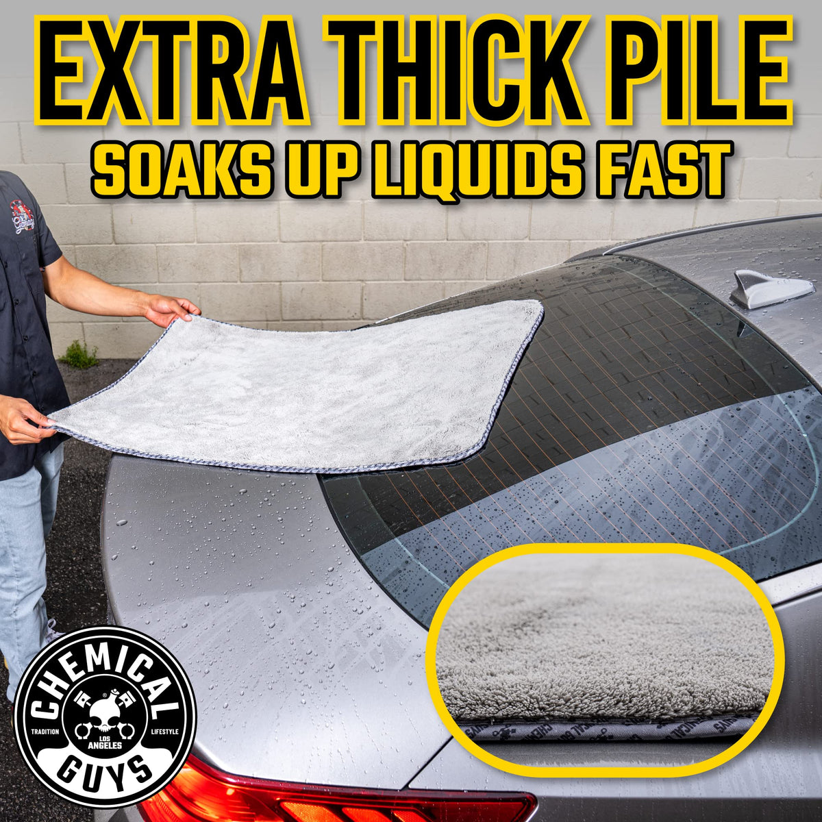 Chemical Guys Woolly Mammoth Microfiber Towel (36" x 25") Cars, Trucks, SUVs, RVs, Home, Pets, Messes, Grey 🍁 All In One Marketplace Canada