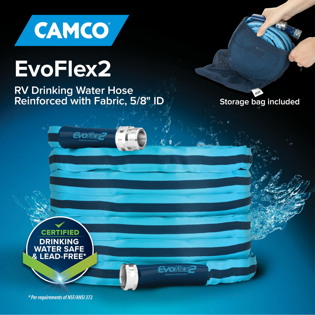Camco EvoFlex2 25-ft Drinking Water Hose - RV Drinking Water Hose Reinforced with Fabric & Ultra Lightweight - Contains No Lead, No BPA & No Phthalate - Abrasion Resistant (22577) 🍁 All In One Marketplace Canada