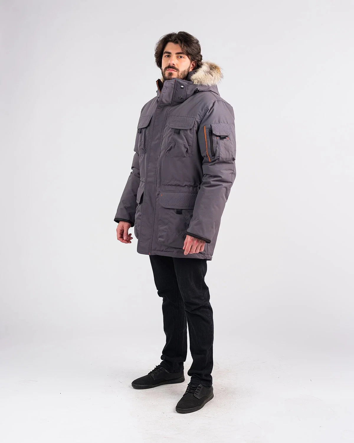 Outdoor Survival Canada Men's Atka -40 Down Parka, Charcoal Grey, XL - ON DISPLAY