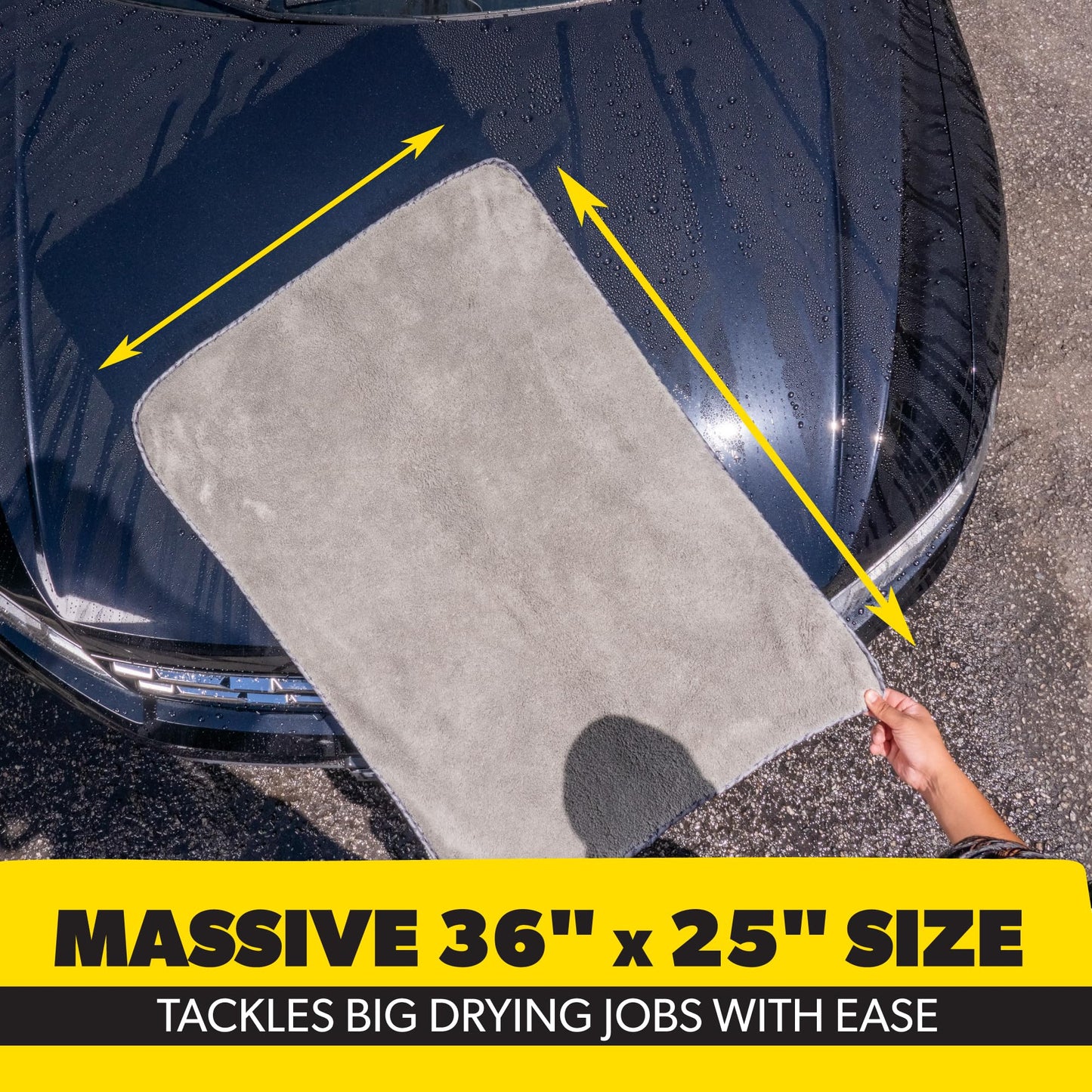 Chemical Guys Woolly Mammoth Microfiber Towel (36" x 25") Cars, Trucks, SUVs, RVs, Home, Pets, Messes, Grey 🍁 All In One Marketplace Canada