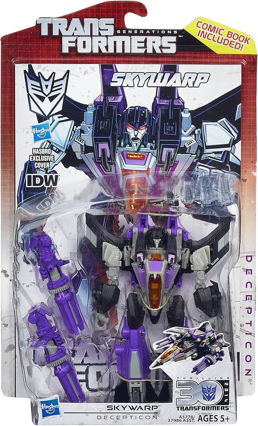 Transformers Generations Skywarp Deluxe Action Figure and Comic Book