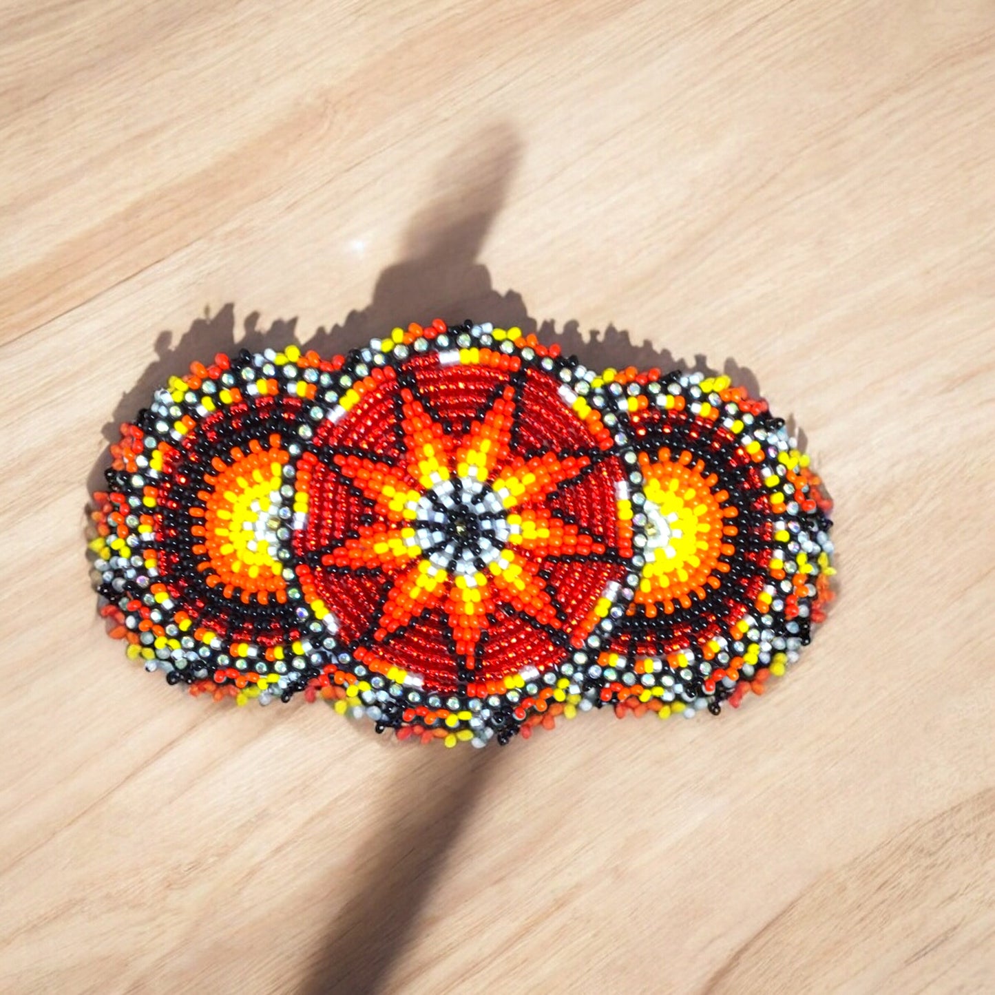 Red Native American Beaded Barrettes