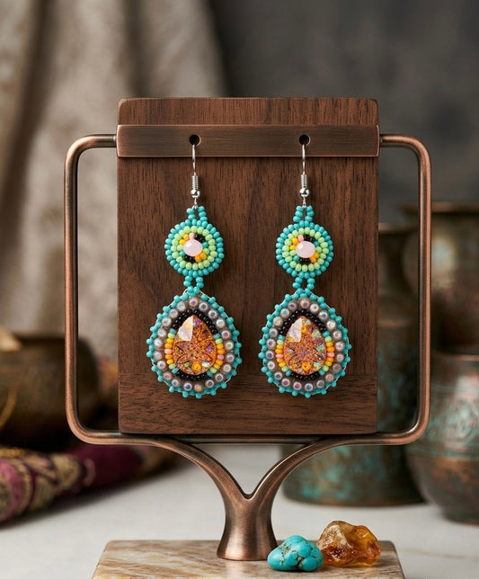 Drop Beaded Earrings  gold collection