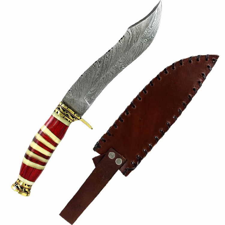 13" Damascus Steel Fixed Blade Hunting Knife (9796)