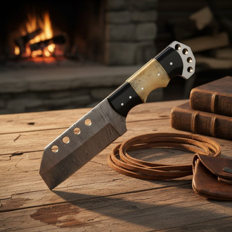 8.5" Damascus Steel Hunting Knife (9835)