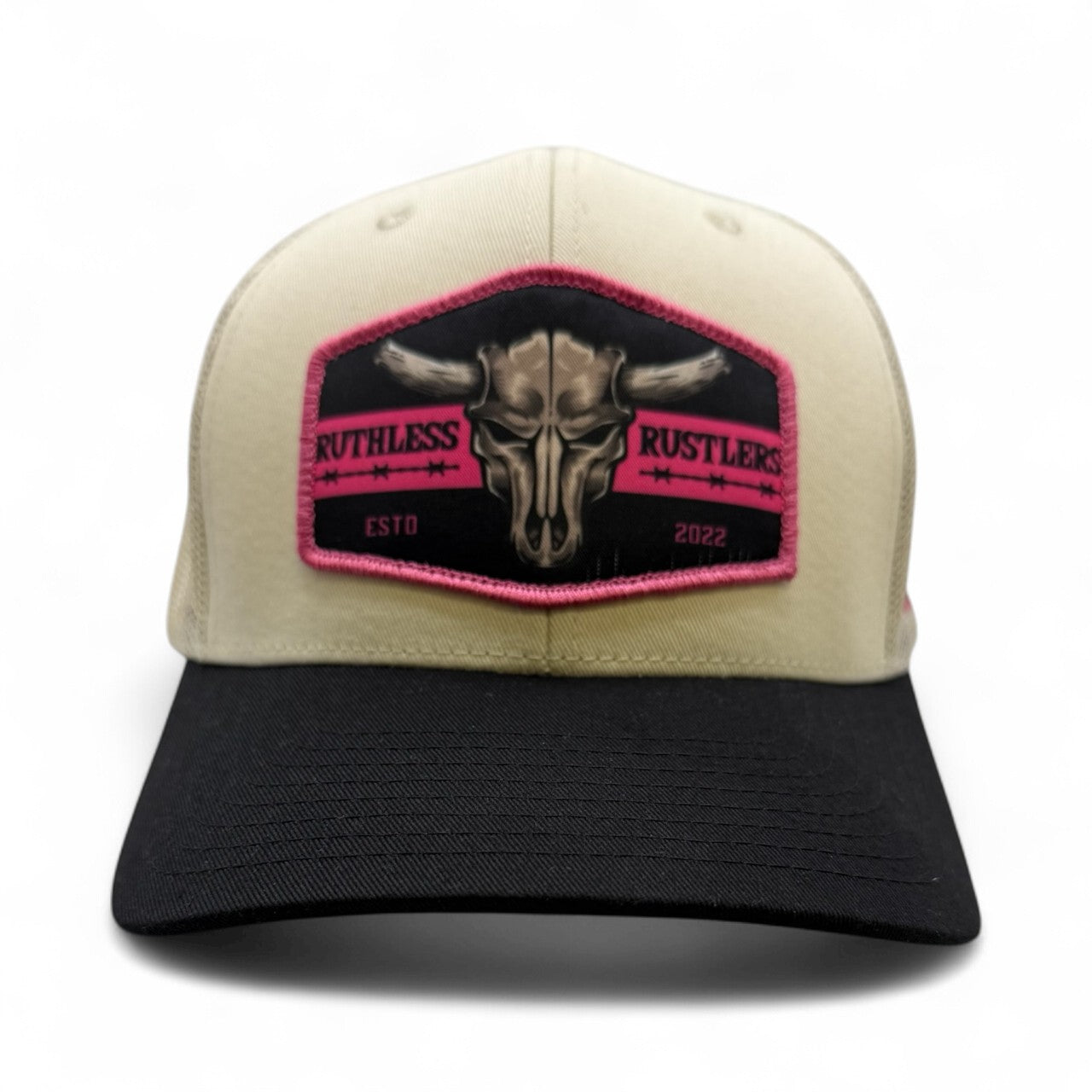 Ruthless Rustlers Barbed Wire Trucker Cap | Beige/Black