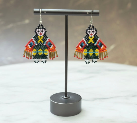 OldTribes™ American Kachina Doll Girl Woman (DARK GREEN)