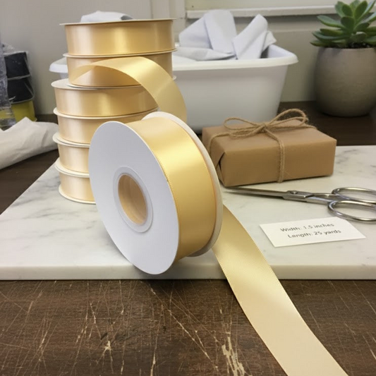 30 Meter Double Face Light Yellow #614 Ribbon Roll
