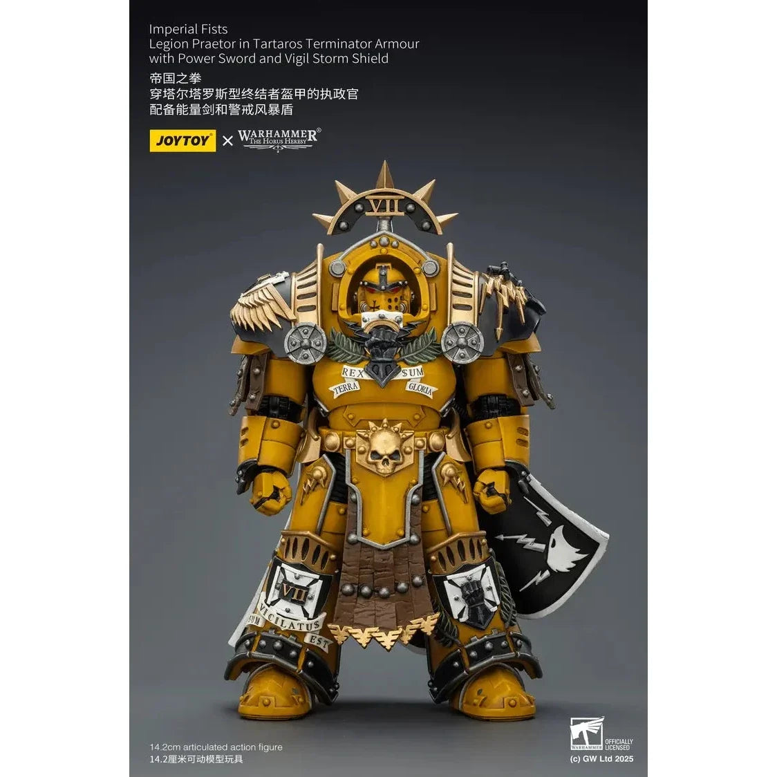 JOYTOY - Imperial Fists Legion Praetor in Tartaros Terminator Armour with Power Sword and Vigil Storm Shield