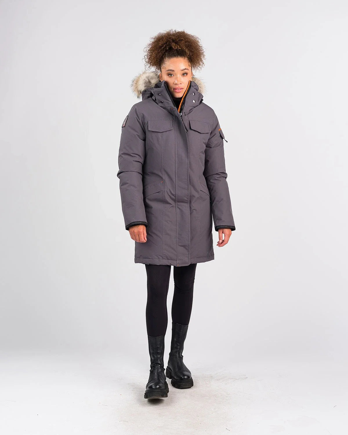 Outdoor Survival Canada Women's Jaci -40 Down Parka, Charcoal Grey, Small - ON DISPLAY