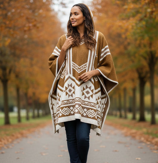 Brown Pure Llama wool Ponchos