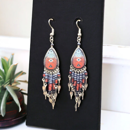 OldTribes™ Small Sized Southwestern Red Teardrop Earrings