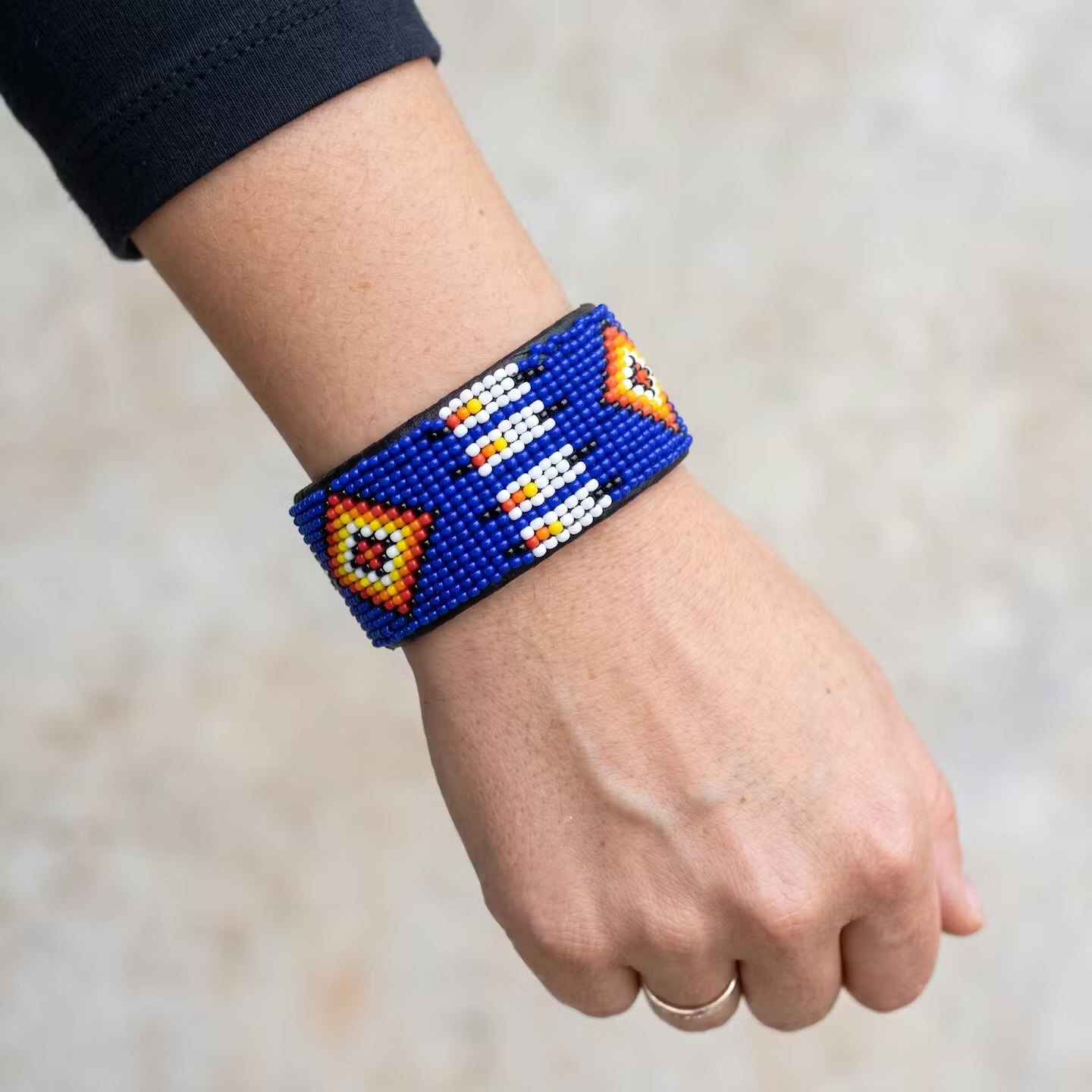 Beaded Cuff Bracelet(Blue)