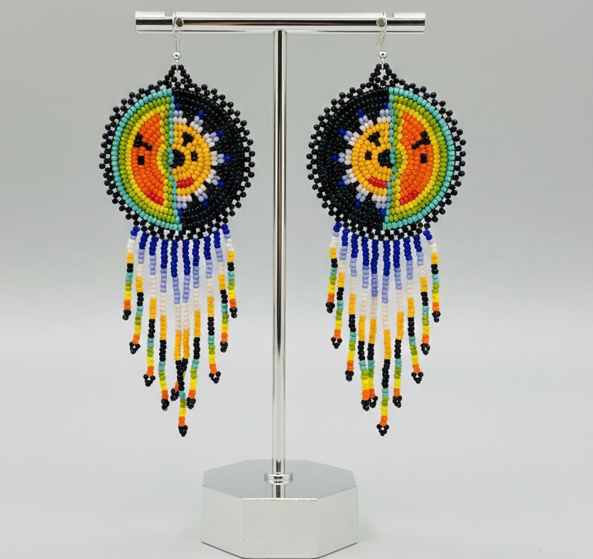 Black Sun & Moon Beaded Fringe