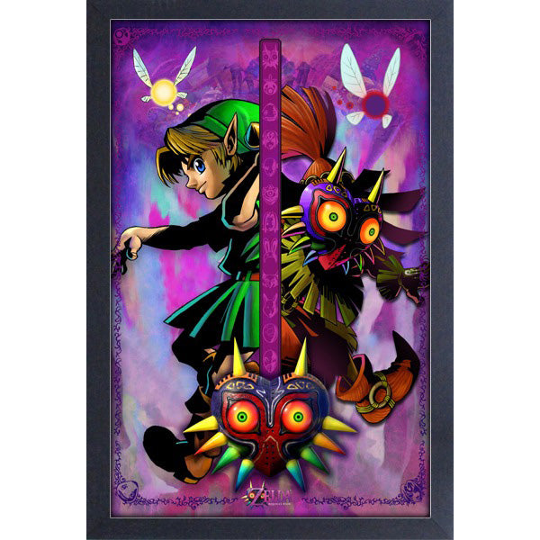 LOZ Majora’s Mask Link Split Personality 11″X17″ Framed Print