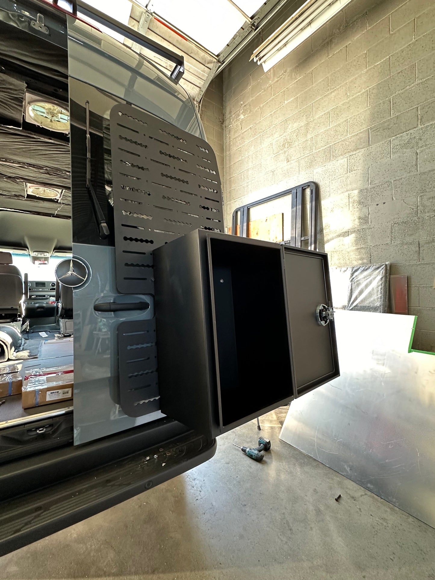 Venti Aluminum Camper Van Rear Door Storage Box