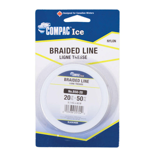🍁COMPAC Black Braided Ice Line 50yd Spools