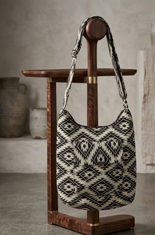 black and white star Crossbody Bag