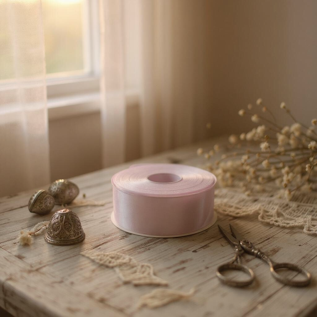 Satin Ribbon Double Face-Light Pink #103-3.8 cm Wide