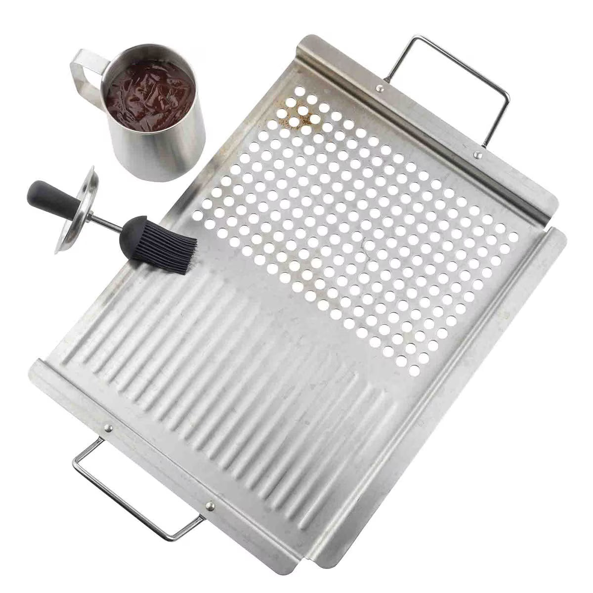TableCraft 16 oz Sauce Pot With Silicone Basting Brush