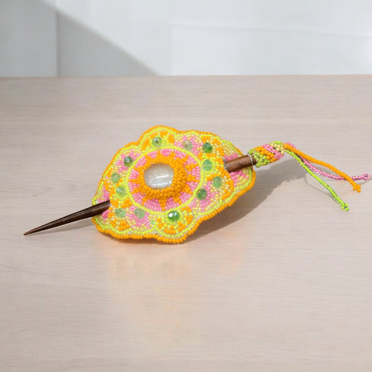 Multicolor Barrette Yellow W/ Pink (31)