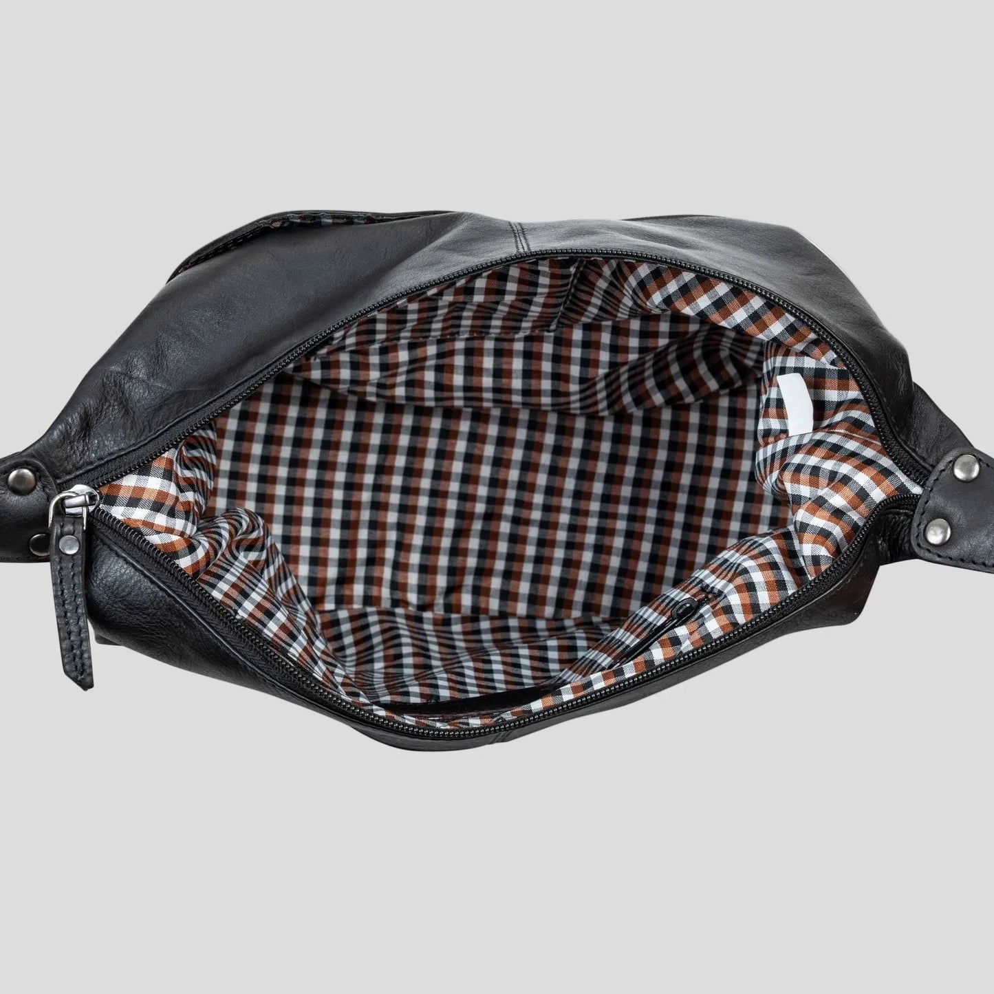 Greenwood Leather Shoulder Bag with 2 Zip Pockets