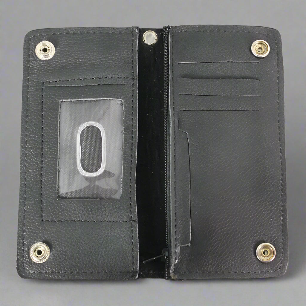BOL Men's Chrome Plated Bifold Leather Wallet