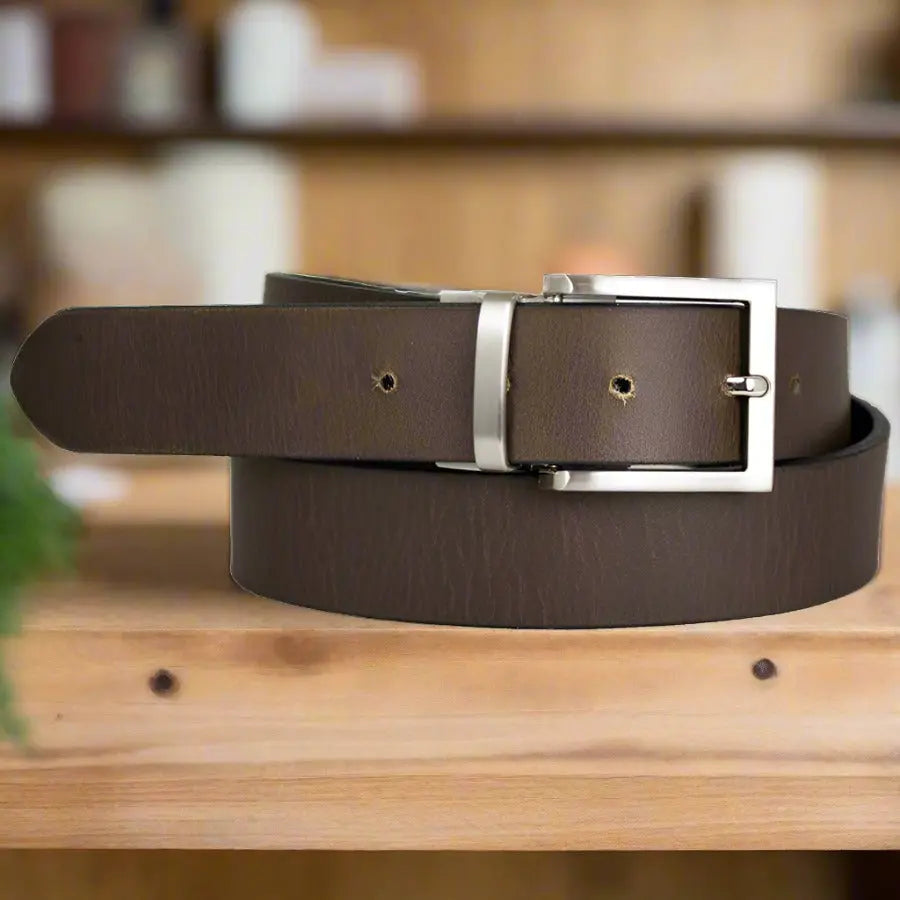 BOL Men's Reversible Solid Leather Belt