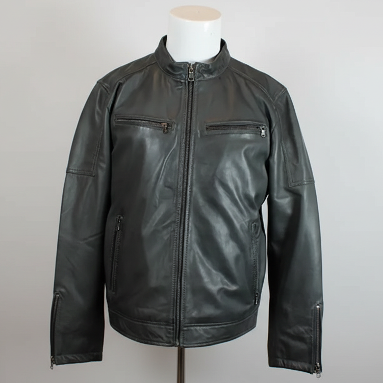 BOL Men's Waxed Sheep Prime Leather Jacket